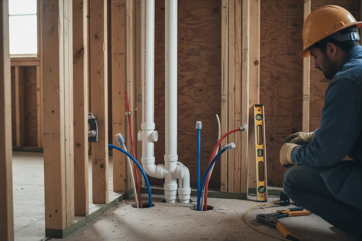 Drain and supply rough-in during Drain Cleaning in Spirit Lake